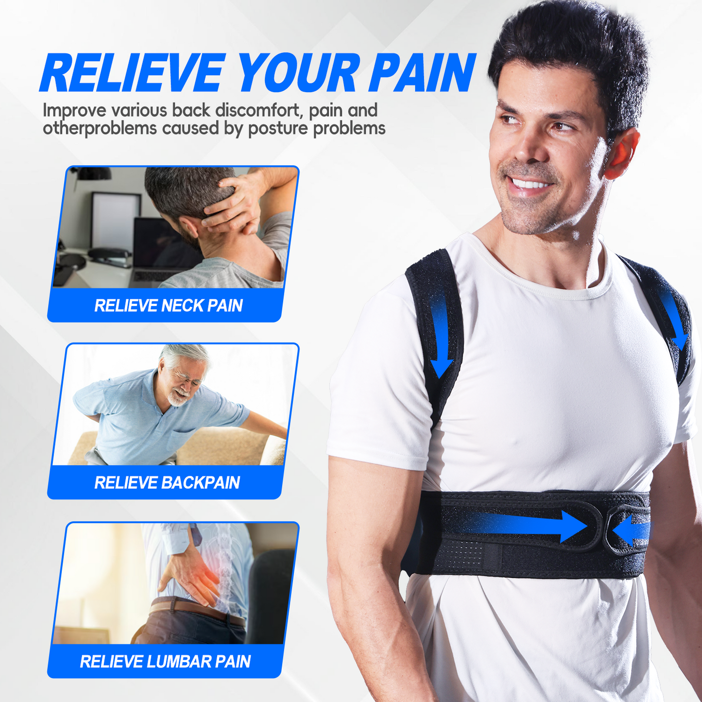 IYDoaMea Adjustable Posture Corrector for Improving Back Posture Relief for Upper and Lower Back