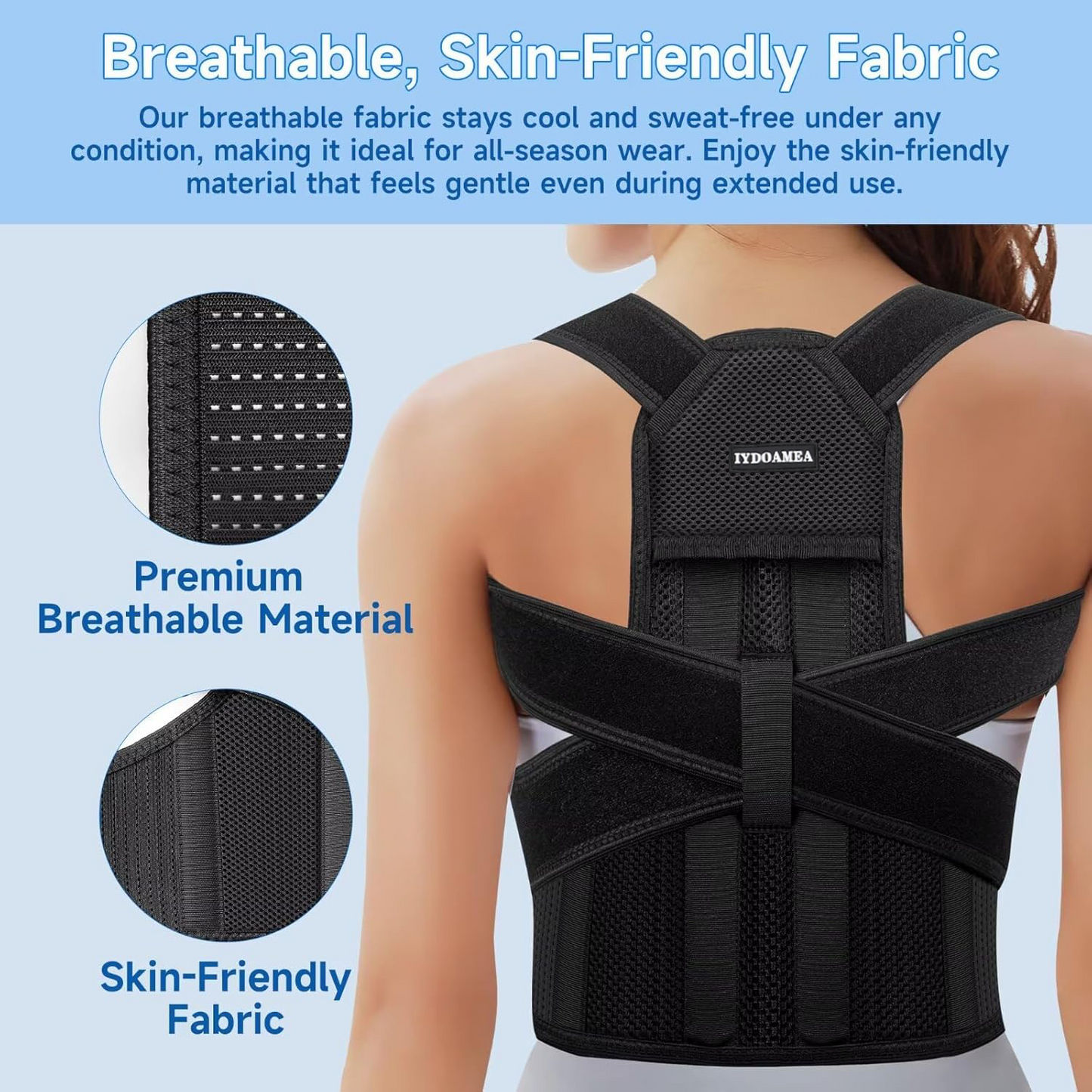 IYDoaMea Back Brace Posture Corrector for Men and Women, Adjustable Shoulder Straightener Full Back Support, Upper and Lower Back Brace for Pain Relief, Scoliosis, Hunchback, Hump