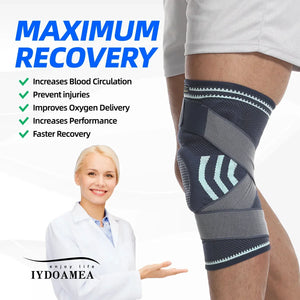 1 PC Compression Knee Sleeve Support with Adjustable Straps - IYDoaMea