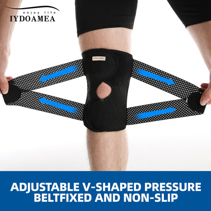 IYDoaMea Plus Size Knee Compression Wrap Brace (Order A Size Up), Breathable Adjustable Knee Brace For Men And Women, Knee Brace With Side Stabilizers Leg Supporter Healthcare football accessories
