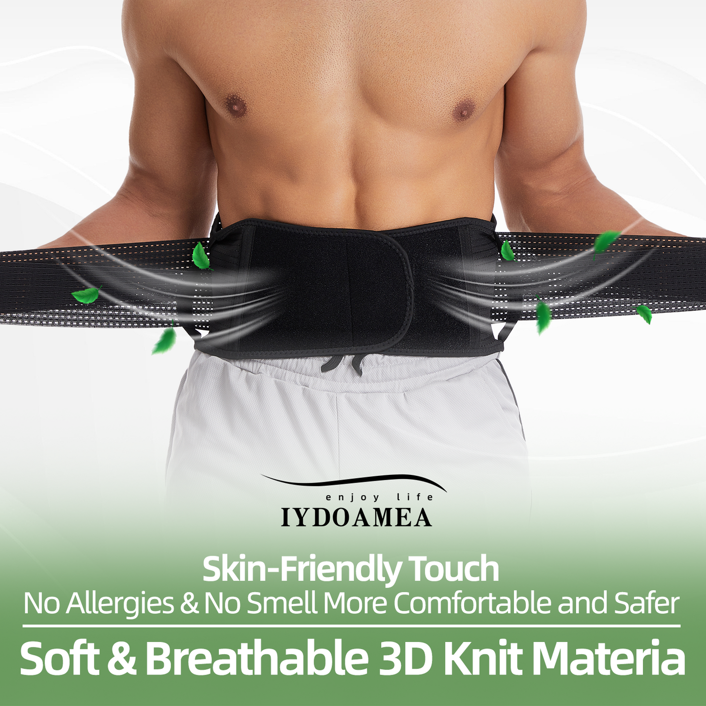 IYDoaMea Back Brace For Lower Back Support, 10 Stays Ergonomic Support Brace For Work, Easy To Put On/Off Anti-skid Lumbar Support Belt For Women Men