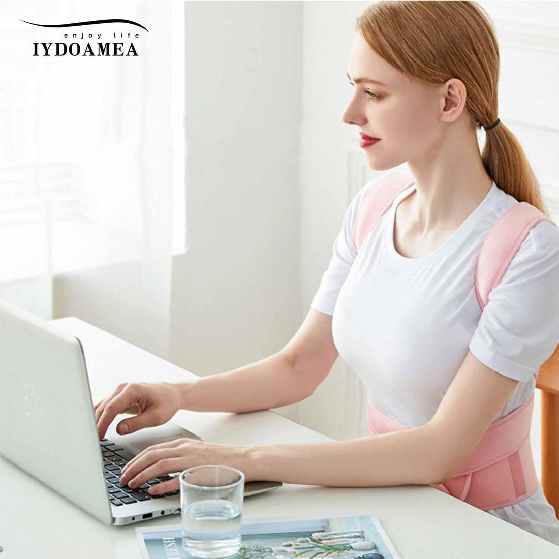 Adjustable Full Back Brace Posture Corrector For Women - IYDoaMea
