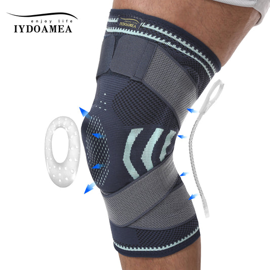 IYDoaMea 1pc Professional Plus Size Knee Brace with Adjustable Straps for Best Fit Compression Knee Sleeve Support with Patella Pad & Side Stabilizers for Knee Pain Running, Work Out, Gym, Arthritis, ACL, Joint Pain Relief, Injury Recovery