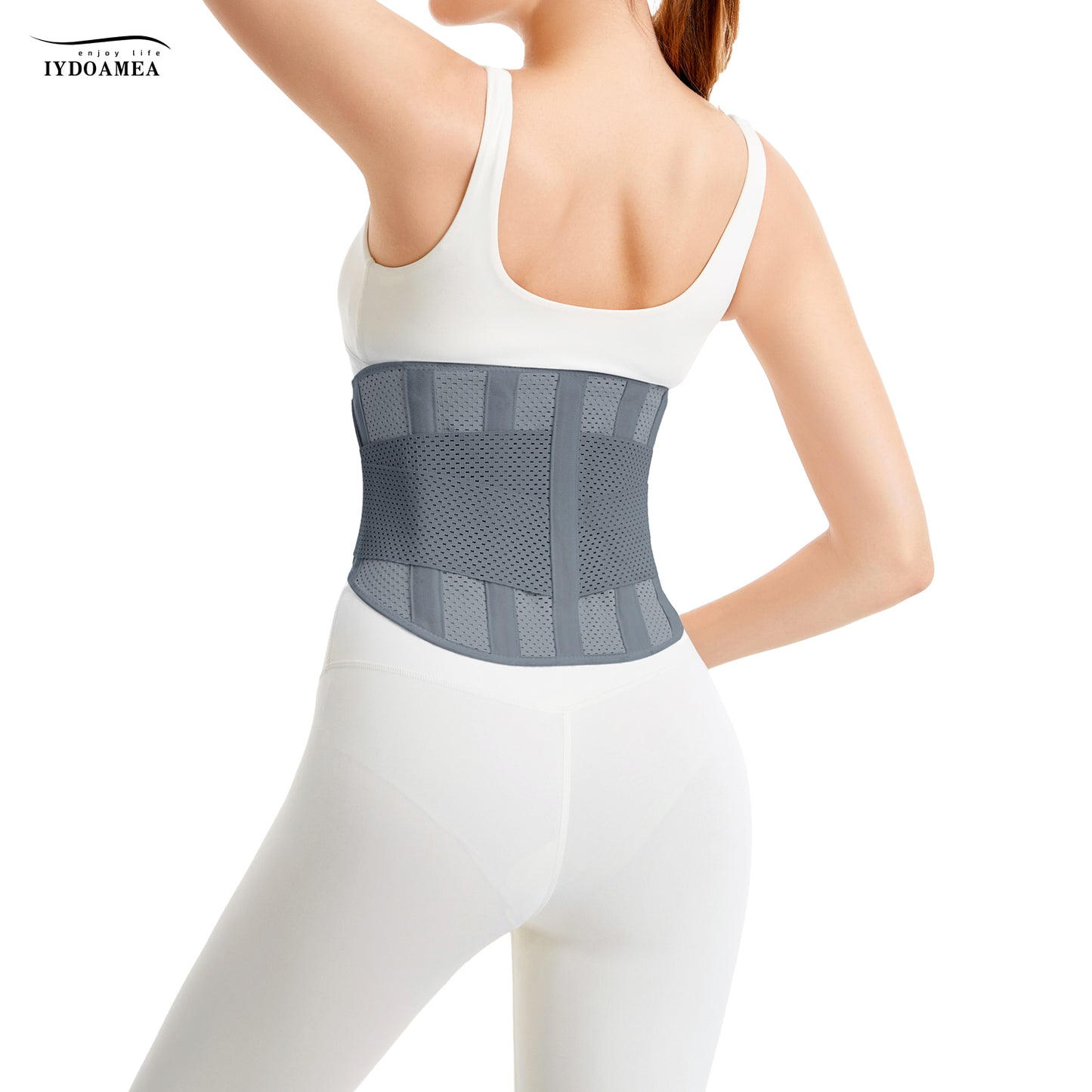 IYDoaMea Air Mesh Breathable Back Brace For Men Women With 4 Steel Plates, 2 Springs Stays, Anti-skid, Adjustable Lumbar Belt For Work Back Brace Support strap Adjustable Breathable Posture Correction Belt Healthcare
