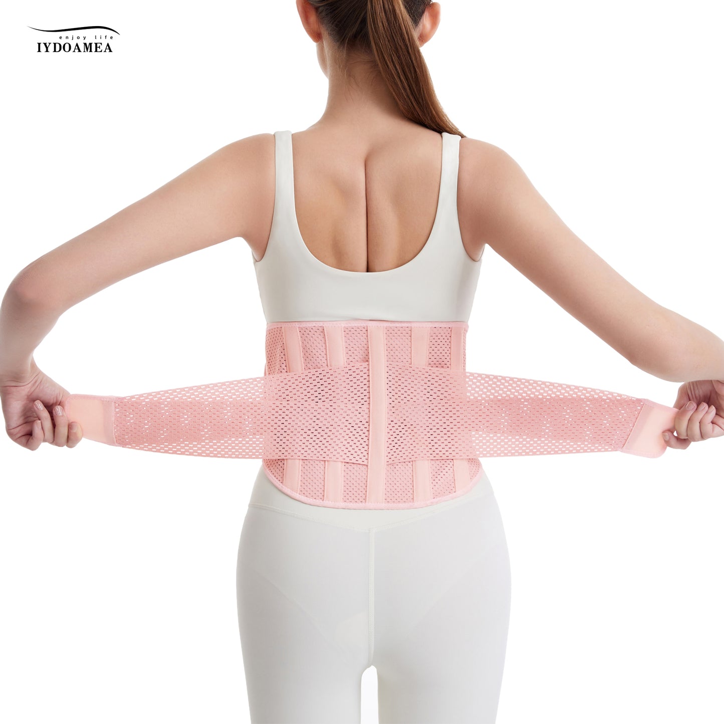 IYDoaMea Air Mesh Breathable Back Brace For Men Women With 4 Steel Plates, 2 Springs Stays, Anti-skid, Adjustable Lumbar Belt For Work Back Brace Support strap Adjustable Breathable Posture Correction Belt Healthcare