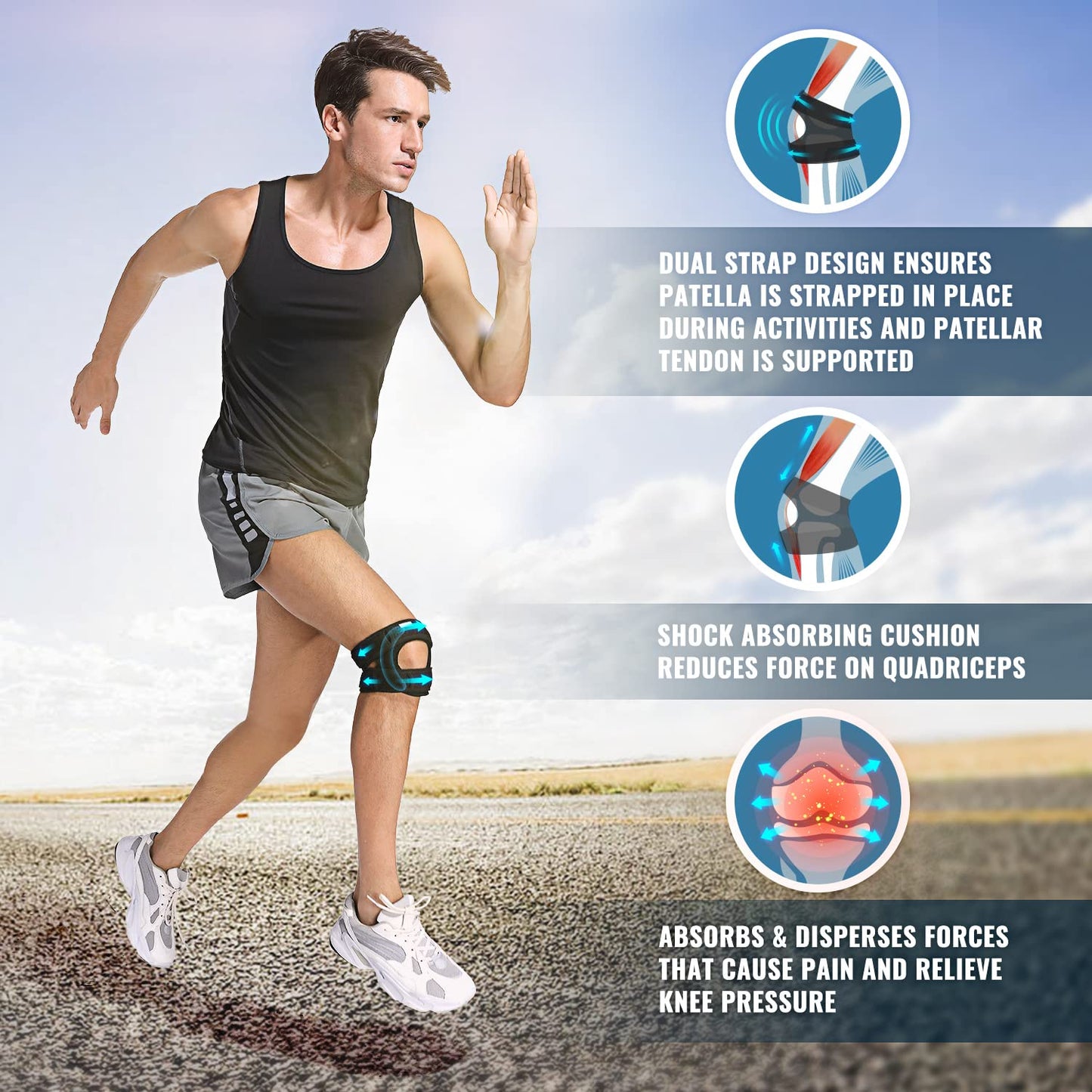 IYDoaMea 1pc Compression Knee Sleeve For Arthritis Supporting - Essential Workout Knee Guard For Women And Men black friday support strap Healthcare Tool Brace