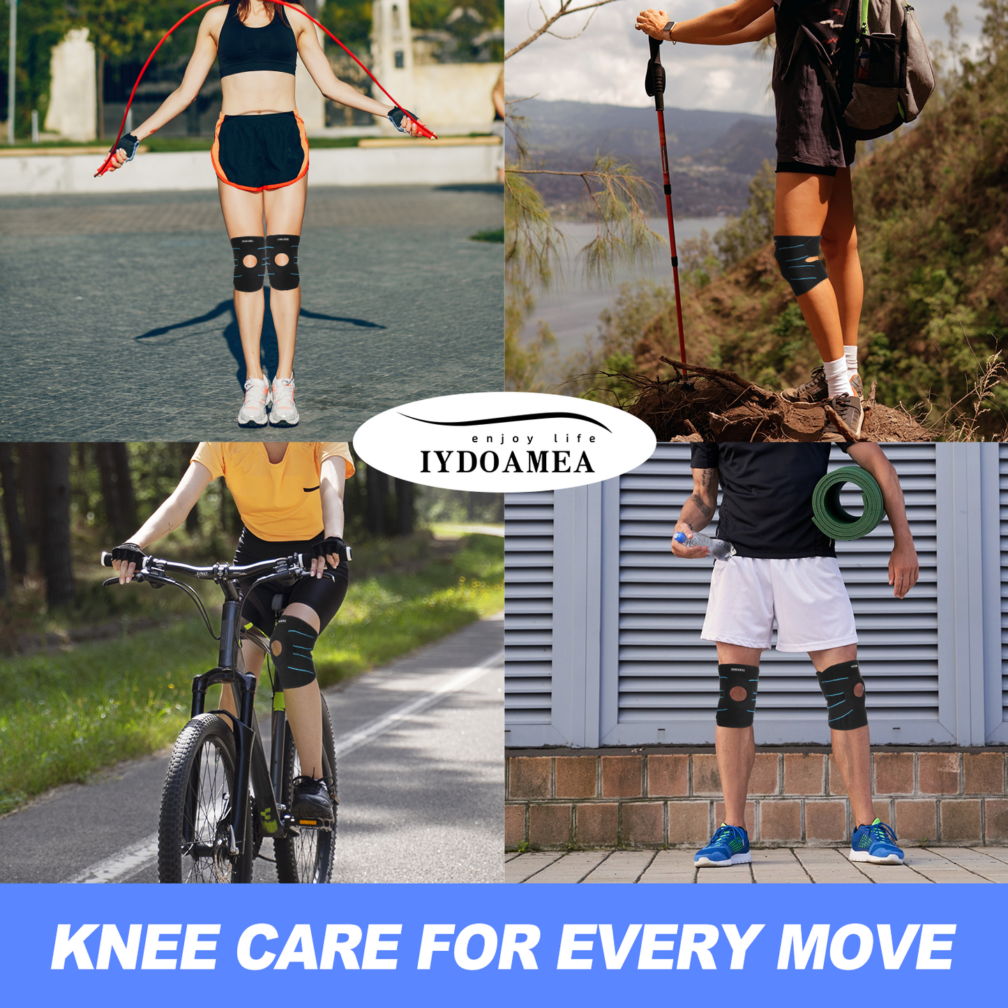 IYDoaMea Plus Size Knee Brace Men and Women with Side Stabilizers & Patella Gel Pads for Maximum Knee Pain Relief and Fast Recovery for Meniscus Tear, ACL, Arthritis
