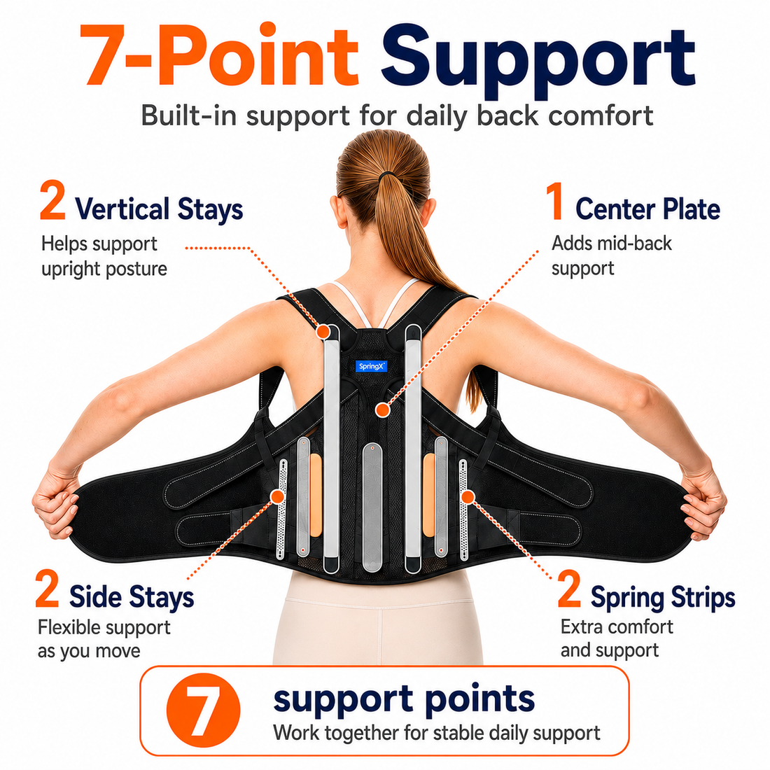 Full Back Posture Support Brace - product view 8