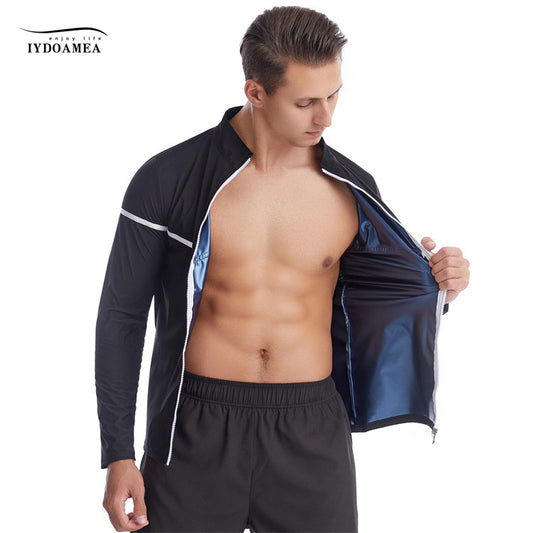 Long Sleeve Shirt with Zipper Sauna Suit Sweat Weight Loss