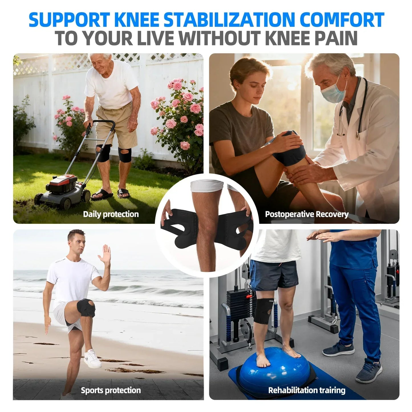 IYDOAMEA Adjustable Knee Brace for Running & Post-Surgery Recovery, ACL & Meniscus Support - IYDoaMea Sport