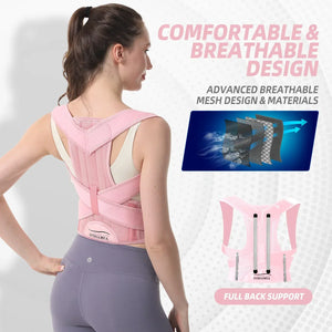 Adjustable Back & Posture Support - IYDoaMea/Pink - IYDoaMea