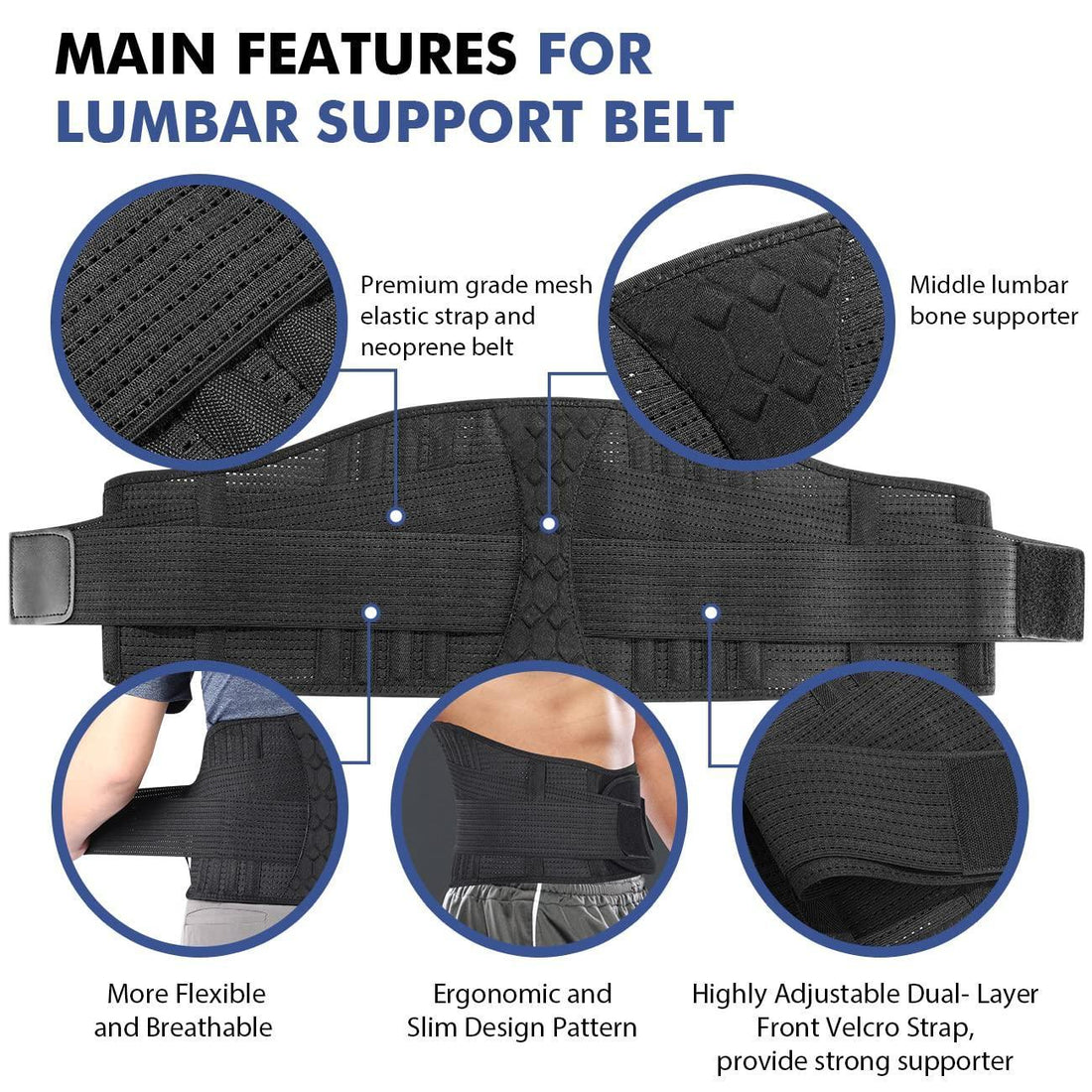Stays Ergonomic Back Brace for Lower Back Support - IYDoaMea Sport