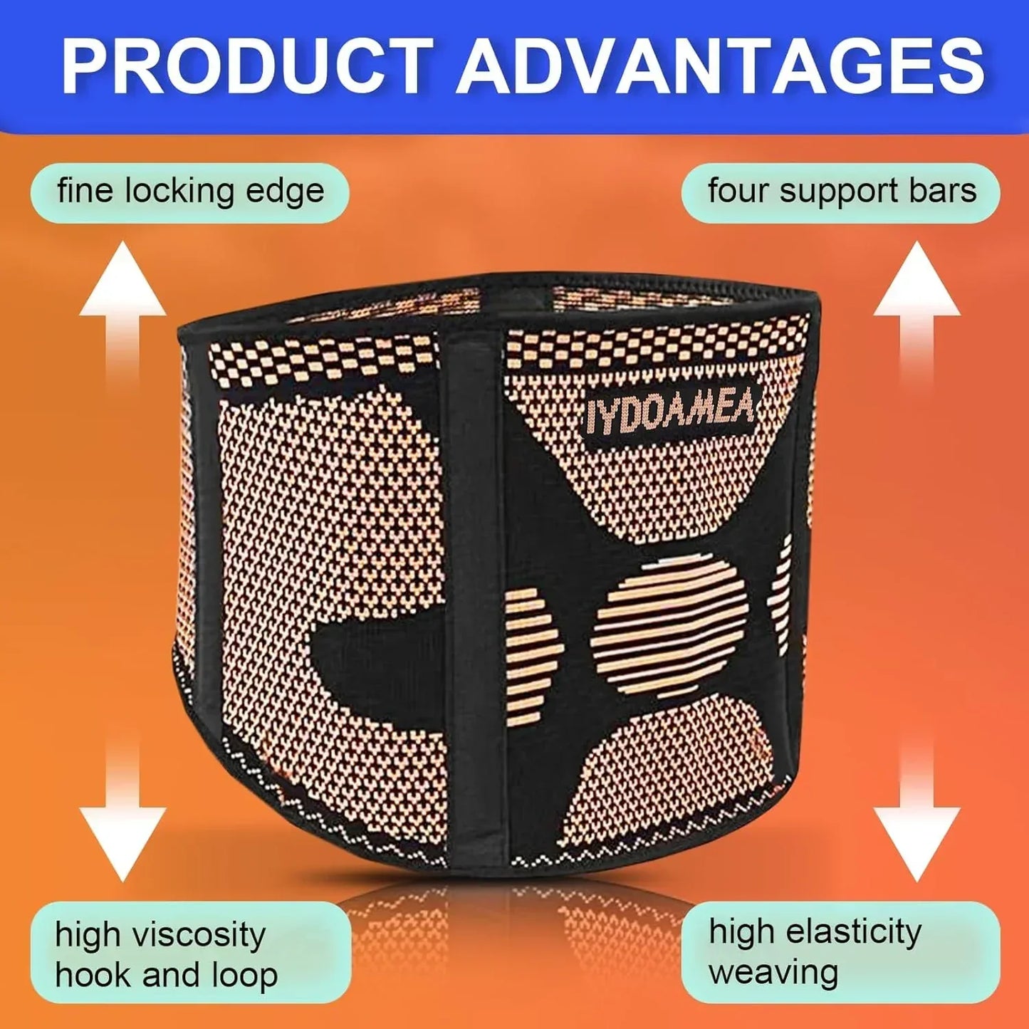 Copper Back Brace with Lumbar Support Belt - IYDoaMea