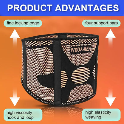 Copper Back Brace with Lumbar Support Belt - IYDoaMea