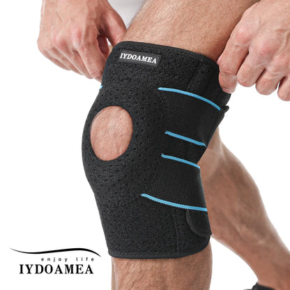 Knee Brace with Side Stabilizers Patella Gel Pads - IYDoaMea