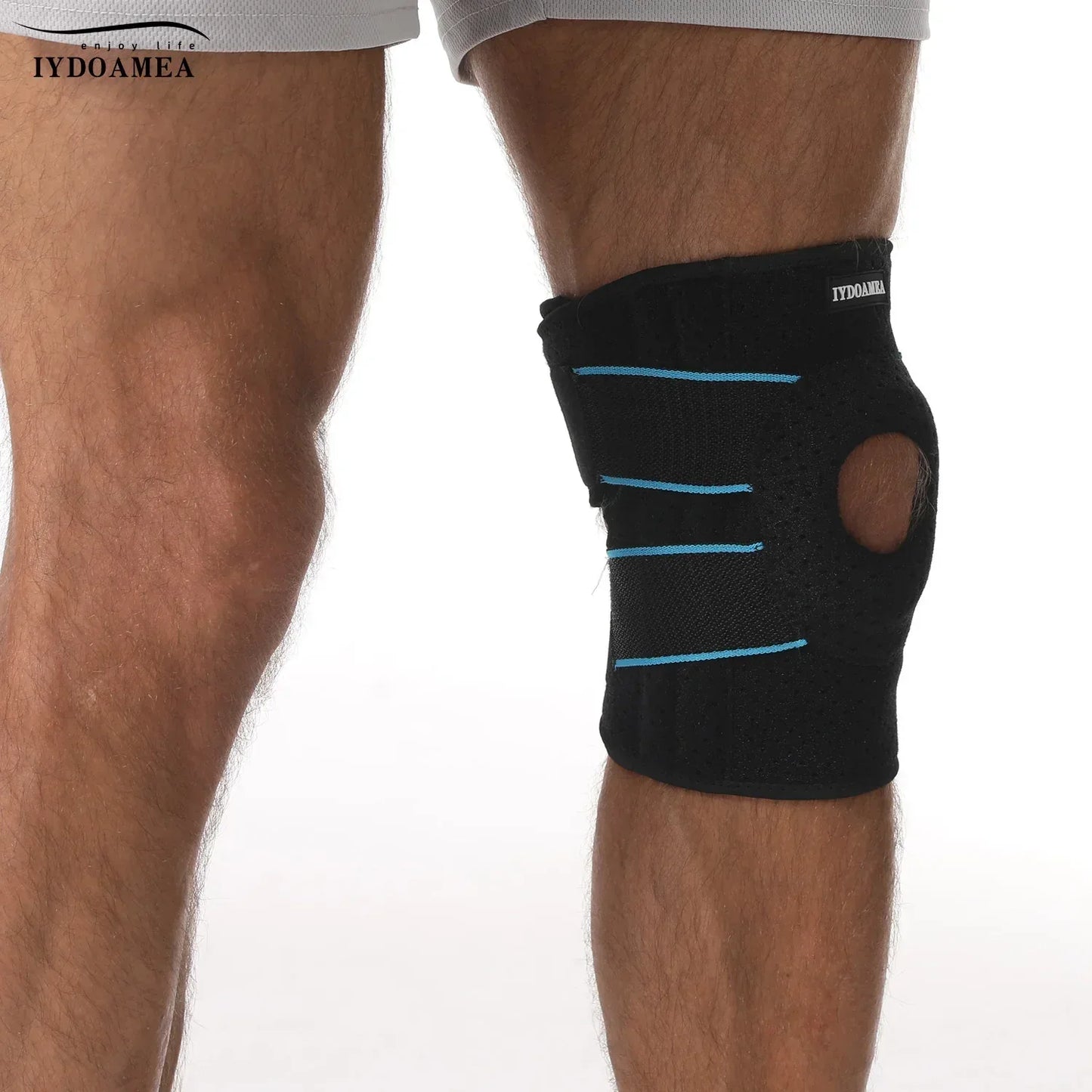 Knee Brace with Side Stabilizers Patella Gel Pads - IYDoaMea
