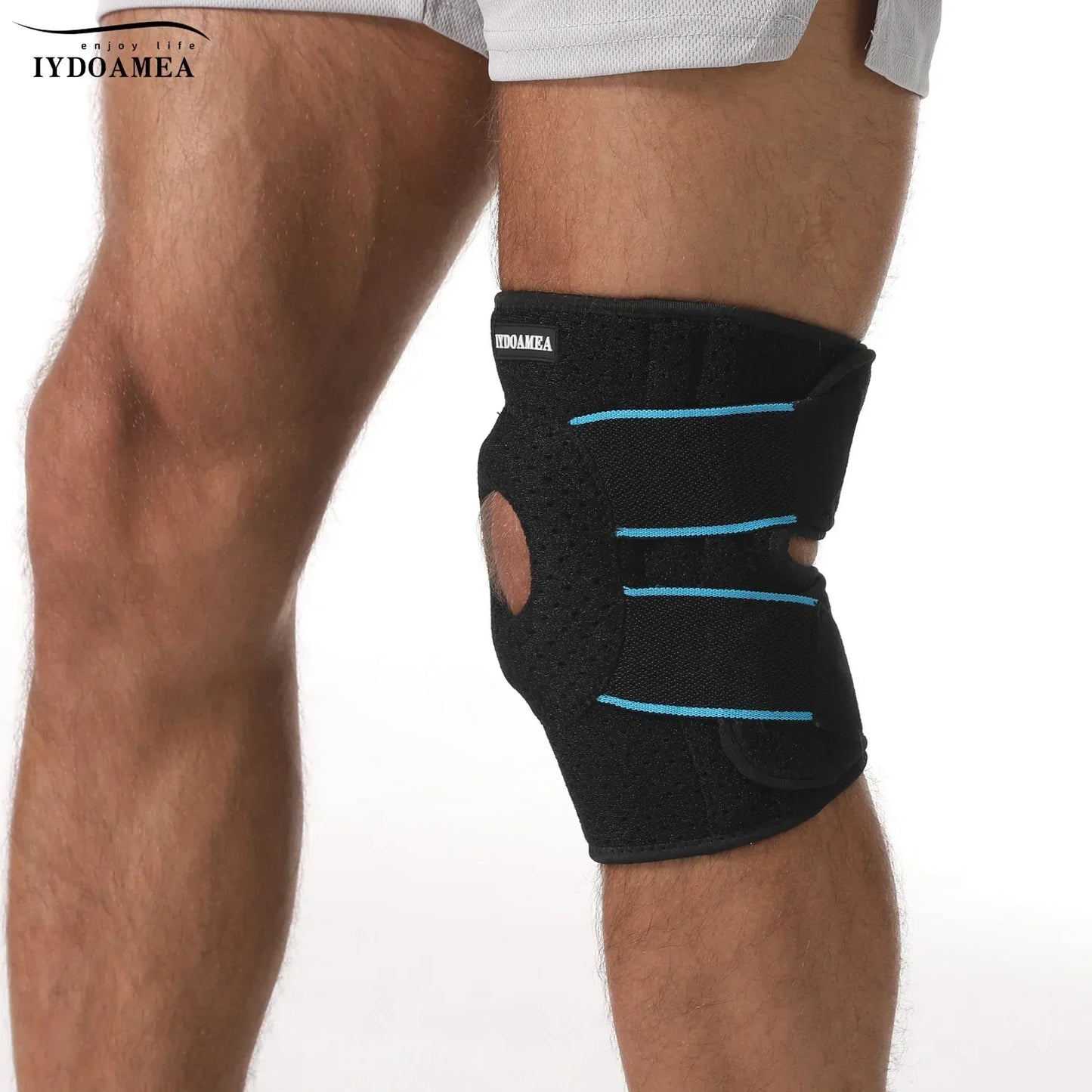 Knee Brace with Side Stabilizers Patella Gel Pads - IYDoaMea