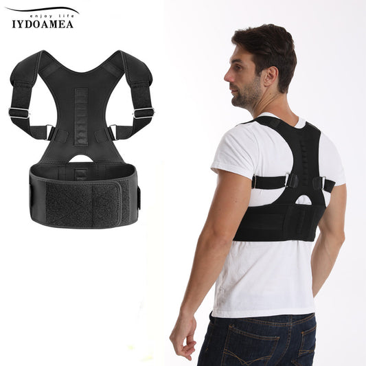 IYDoaMea Back Brace Posture Corrector For Men And Women - ( Order A Size Up )  - Magnetic Lumbar Back Support Belt For Lower And Upper Back, Gift Men & Women Slim Fit Posture Support Tank Top Adjustable Breathable Posture Correction Belt