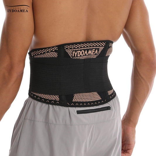 IYDOAMEA Copper Back Braces for Lower Back Pain, Breathable Lumbar Support Belt for Men and Women, Lower Back Brace for Herniated Disc, Sciatica, Scoliosis, Heavy Lifting