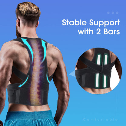 Adjustable Posture Back Brace for Upper and Lower Back Pain Relief