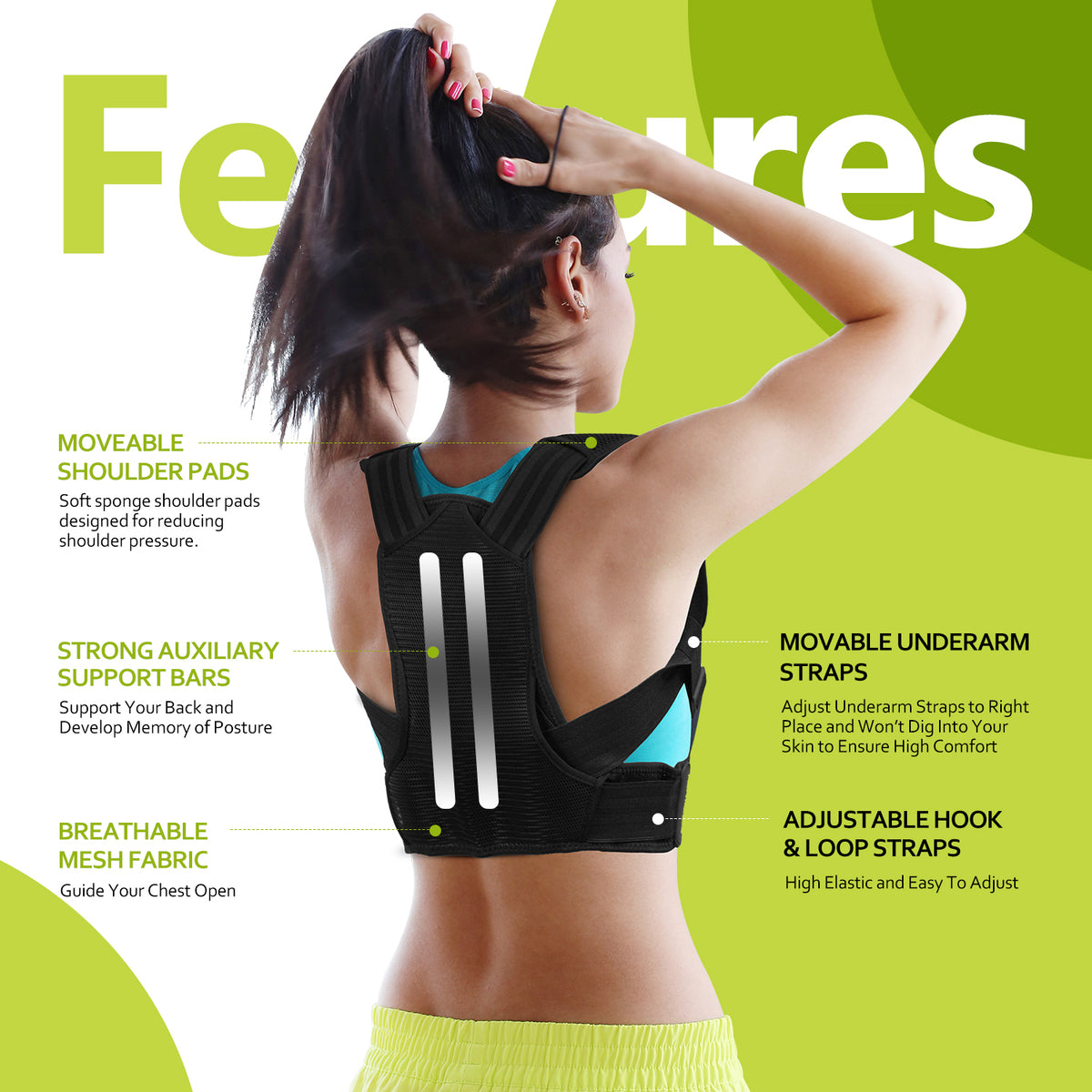 Posture Corrector for Kids & Teens – Adjustable Upper Back Posture Brace