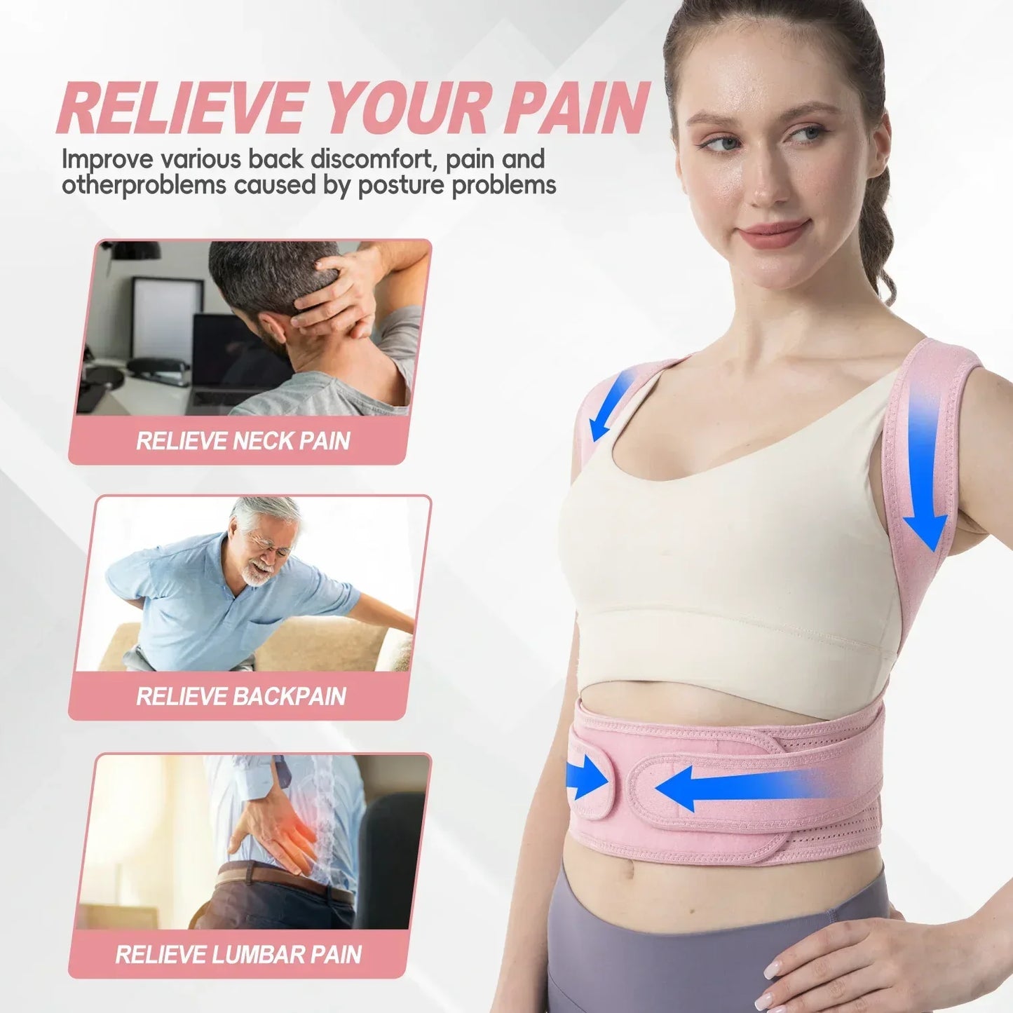 Posture Corrector For Women Back Brace For Lumbar Support And Upright - IYDoaMea Sport