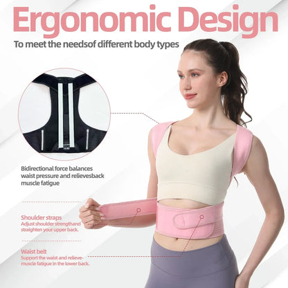 Adjustable Back & Posture Support - IYDoaMea/Pink - IYDoaMea