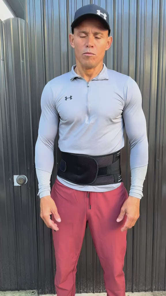 Lumbar Support Back Brace – Lower Back Stability Belt for Active Wear - How to Wear Video