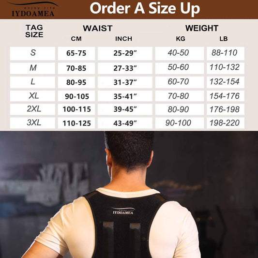 IYDoaMea Back Support Belts Posture Corrector Back Brace- ( Order A Size Up ) - Improves Posture And Provides For Lower And Upper Back Support Men And Women