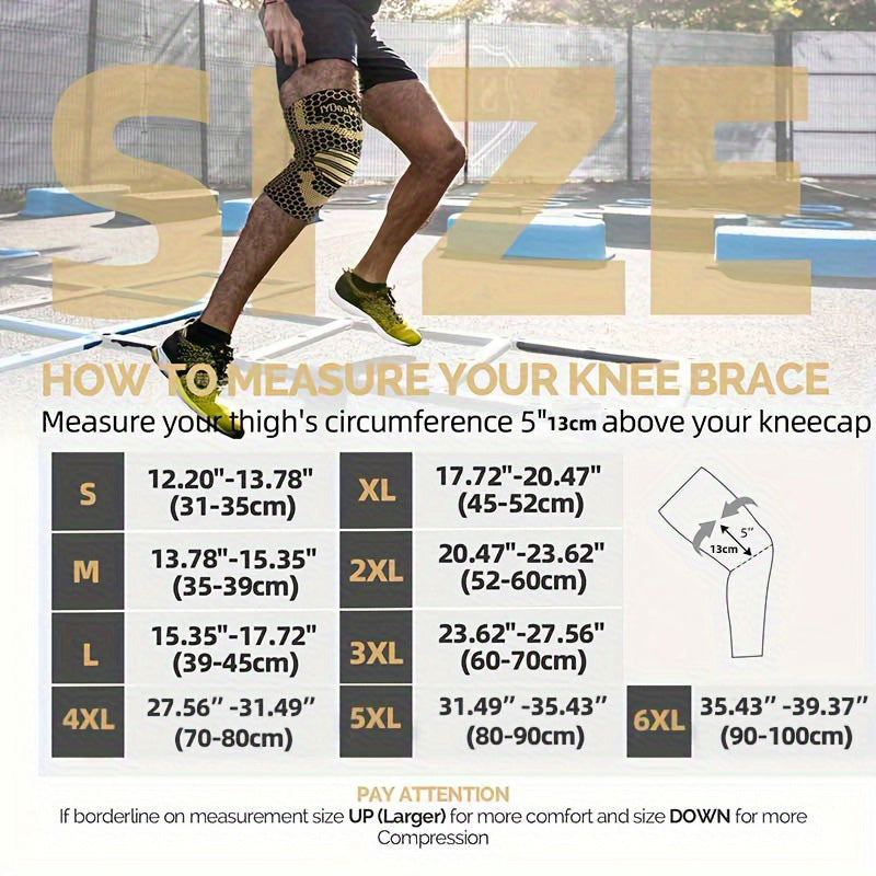 IYDoaMea 1 PC Copper Plus Size Knee Braces For Men And Women - Knee Compression Sleeves With Copper Ions Infused Fiber For Running, Hiking, Working knee pain black friday Outdoorfun Leg Protector football accessories