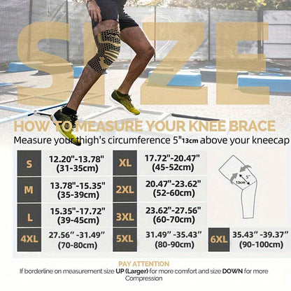 IYDoaMea 1 PC Copper Plus Size Knee Braces For Men And Women - Knee Compression Sleeves With Copper Ions Infused Fiber For Running, Hiking, Working knee pain black friday Outdoorfun Leg Protector football accessories